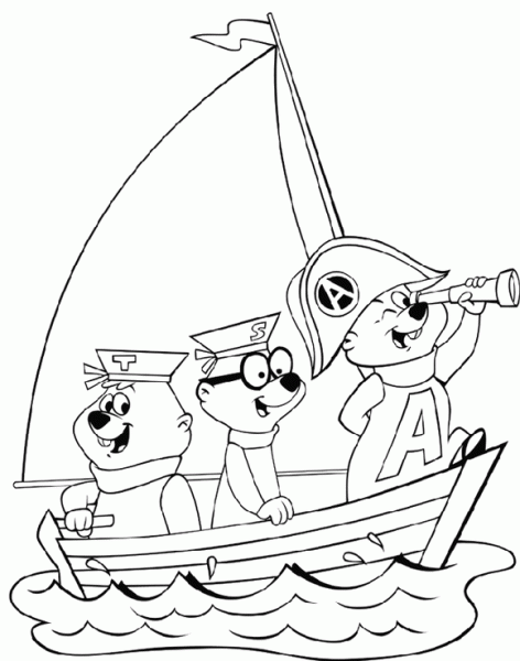 Alvin en barca coloring pages colorear Algalia